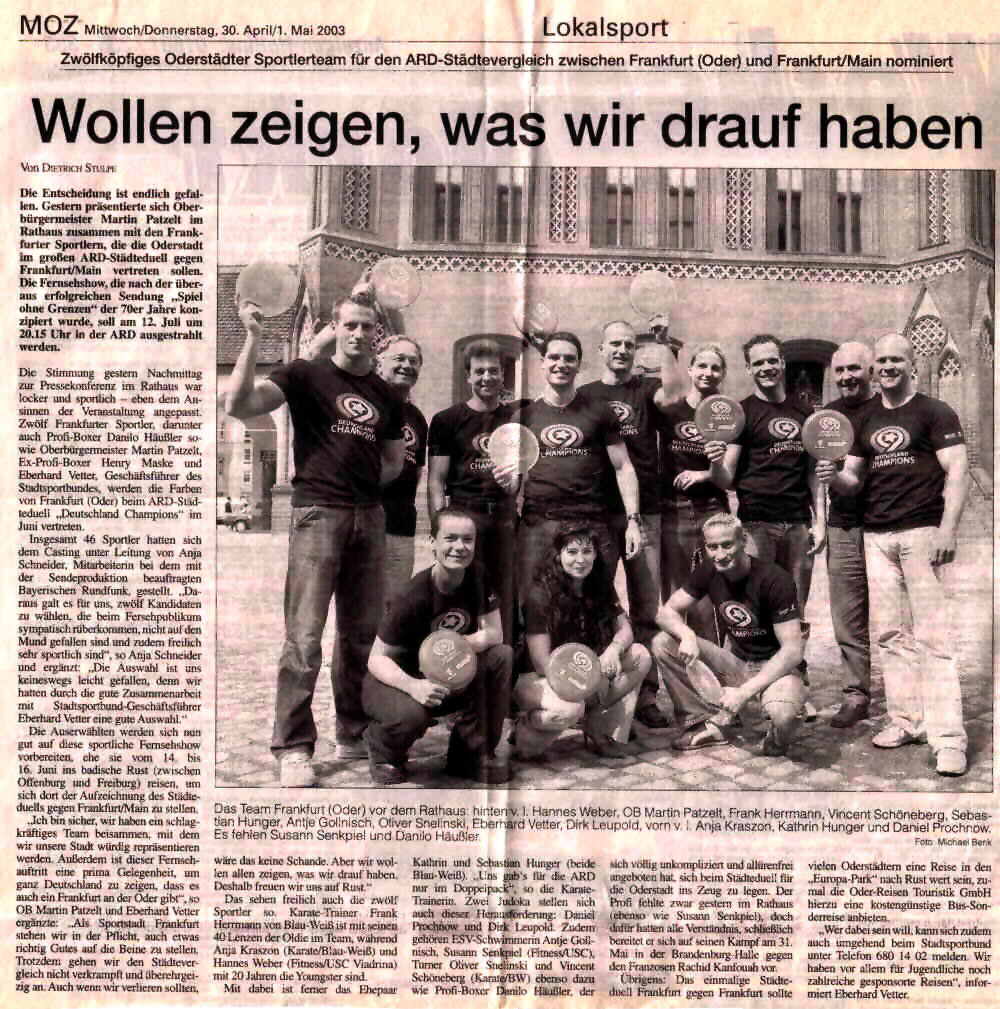 MOZ - Wollen zeigen, was wir drauf haben