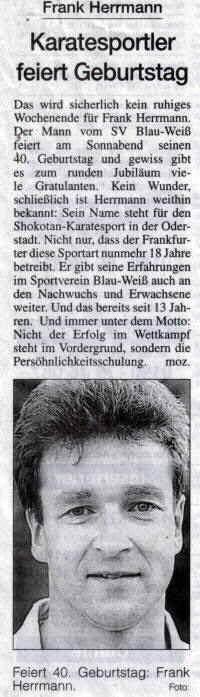 MOZ - Karatekämpfer feiert Geburtstag