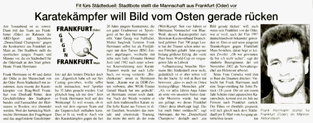 MOZ - Karatekämpfer will Bild vom Osten gerade rücken