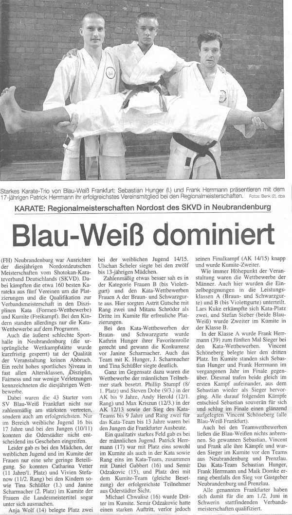 MOZ - Blau-Weiß dominiert