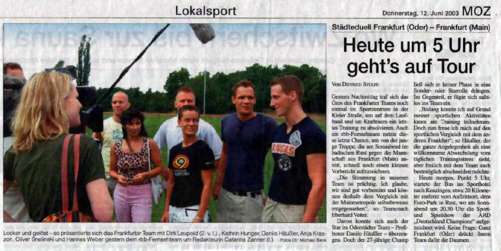 MOZ - Heute um 5 Uhr geht's auf Tour